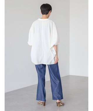 AMERICAN HOLIC 接触冷感＋ＵＶカット　ギャザースリーブブラウス Off White