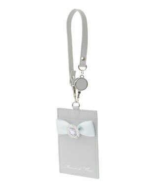 Maison de FLEUR リール付きビジューリボンパスケース Light Blue