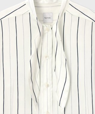 Paul Smith サテンストライプ ブラウス ホワイト