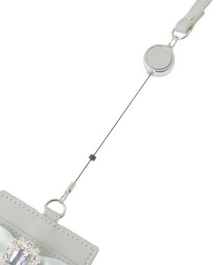 Maison de FLEUR リール付きビジューリボンパスケース Light Blue