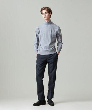 J.PRESS MEN 【ストレッチ性 / イージーケア】【FLEX YARN】タートルネックニット ライトグレー系