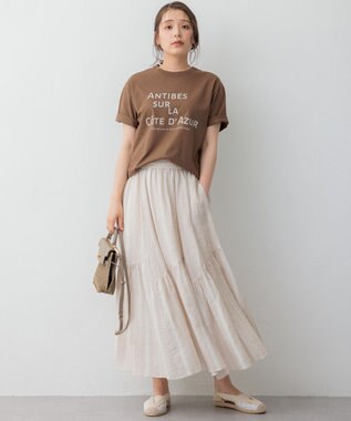 23区 【SLOW/一部店舗限定】MVSコットン デザイン ロゴTシャツ ブラウン系