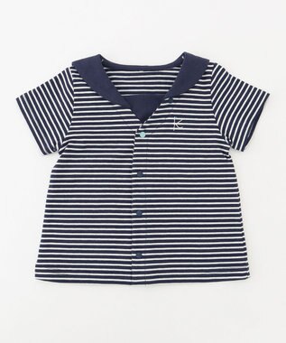 組曲 KIDS 【80-90cm】セーラーボーダー セットアップ ネイビー系1