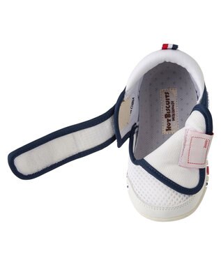 MIKI HOUSE HOT BISCUITS 【12-13cm】ダブルラッセル サマーファーストベビーシューズ 紺