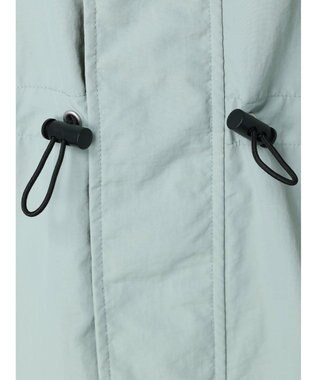 Green Parks フーデットロングコート Blue Green