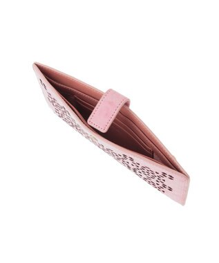 genten 【新色】フラッターカットワーク 長財布 サクラピンク