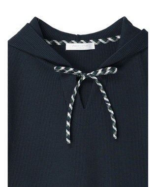 Green Parks チェックポイントワッフルプルオーバー Navy