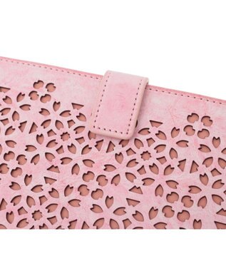 genten 【新色】フラッターカットワーク 長財布 サクラピンク
