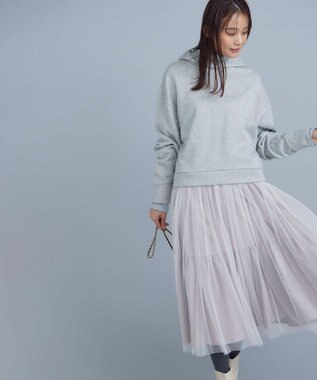 組曲 ギャザーチュール ドラマティック スカート ピンクベージュ系