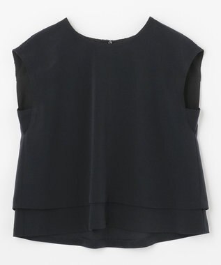 ANY フレンチスリーブブラウス×パンツ セットアップ ネイビー系