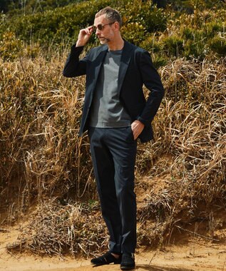 GOTAIRIKU 仕事で着られるTシャツ【サラサラ/よれにくい/透けにくい】キレイめ 鹿の子 ビズTシャツ ライトグレー系