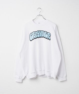 WEGO ヘビーウエイト刺繍グラフィックプルオーバー ホワイト