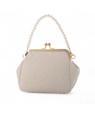 UNBILLION カシュカシュ cachecache / 2wayパールハンドル付きがま口パーティバッグ ホワイト