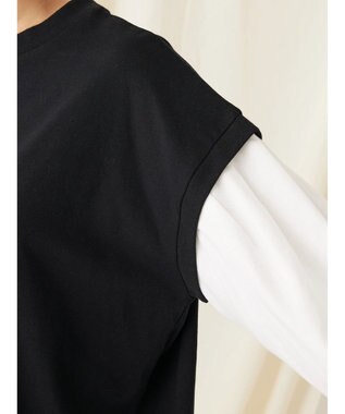 CRAFT STANDARD BOUTIQUE ９分袖ショルダータックプルオーバー Black