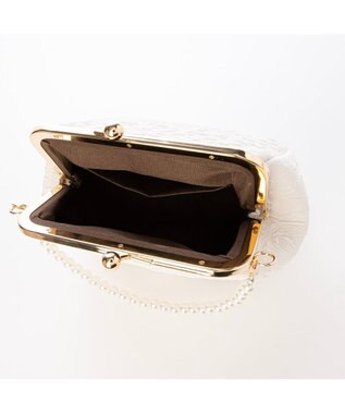 UNBILLION カシュカシュ cachecache / 2wayパールハンドル付きがま口パーティバッグ ホワイト