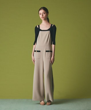 GRACE CONTINENTAL トリアセバイカラーサロペット ベージュ