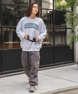 WEGO ヘビーウエイト刺繍グラフィックプルオーバー ホワイト