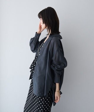 YECCA VECCA バック釦シアーシャツ Charcoal Gray