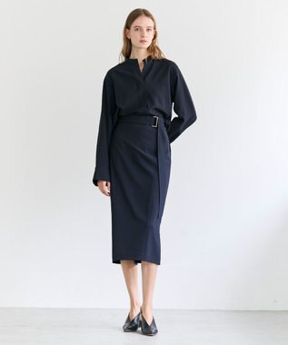 BEIGE， 【セットアップ対応】SPHENE / スタンドカラープルオーバーブラウス Navy