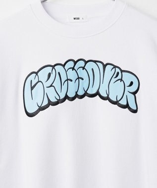 WEGO ヘビーウエイト刺繍グラフィックプルオーバー ホワイト