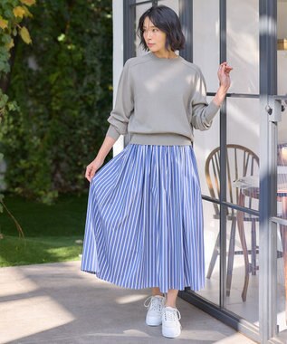 ANY 【洗濯機可】スプリングラグランニット グレー