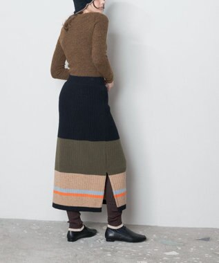 TRICOTE PLAIN RIB MULTI SKIRT／無地リブMULTI SKIRT 99BLACK