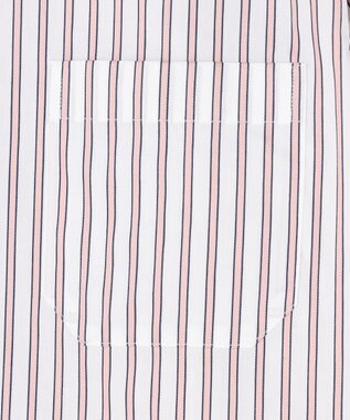 JOSEPH ABBOUD 【キングサイズ・ストレッチ・イージーケア・JAPANファブリック】ストライプストレッチ シャツ ローズ系1