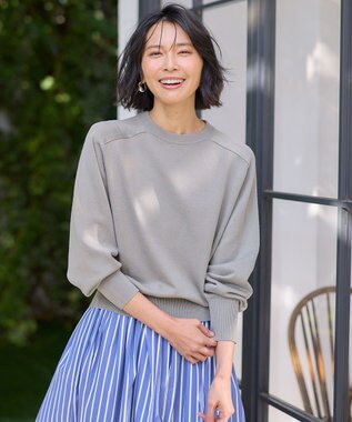 ANY 【洗濯機可】スプリングラグランニット グレー