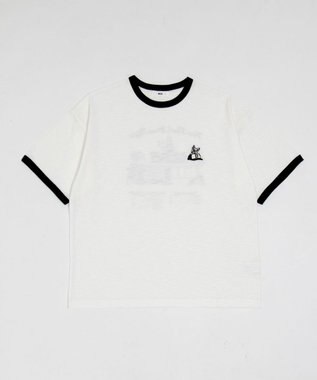 WEGO ワンポイント刺繍リンガーT（SS） ホワイト