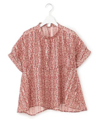 J.PRESS YORK STREET 【WOMEN】オリジナルタイルプリント ブラウス レッド系5