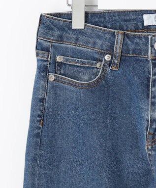 J.PRESS LADIES 【洗える】BASIC STRETCH DENIM ストレート パンツ ダルブルー系