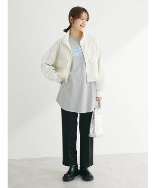 Green Parks らくスレストレートパンツ Black