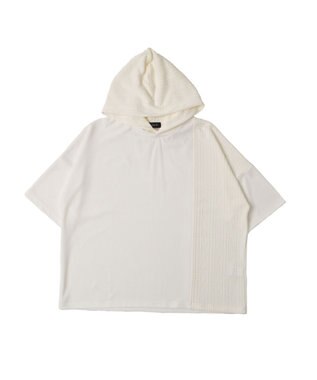 WEGO ジオメトリックブロックフードT(S) ホワイト