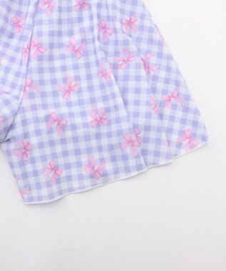ANY KIDS 【UVカット】2WAYショルダーセパレート水着 ラベンダー×ラベンダーチェック