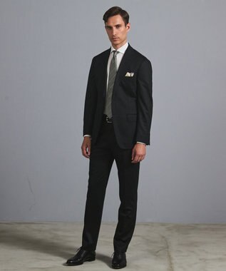 GOTAIRIKU セットアップ対応【洗える/ストレッチ/シワになりにくい】ウォッシャブルジャージー セットアップパンツ_柄（25年モデル） ブラック×無地柄