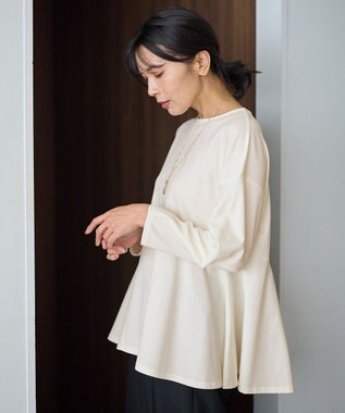 ジョーゼット裏起毛ペプラムプルオーバー