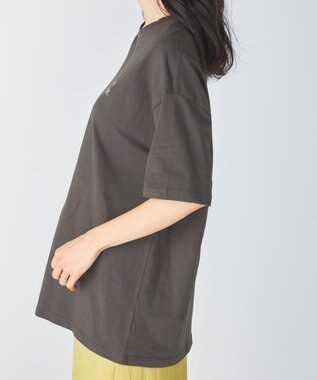 OP／FILA 【Ocean Pacific】タイポグラフィバックプリントTシャツ チャコールグレー