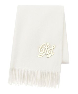 MOONBAT PAUL & JOE ACCESSOIRES ”PJ”ロゴブローチ付きムースタッチマフラー（パッケージ入り） オフホワイト