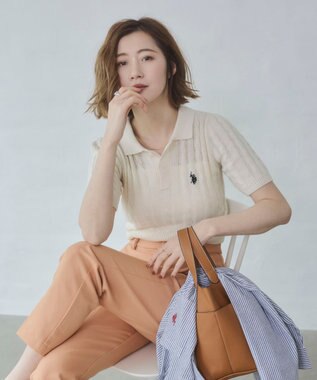 別注USPOLO　ケーブルニットポロ