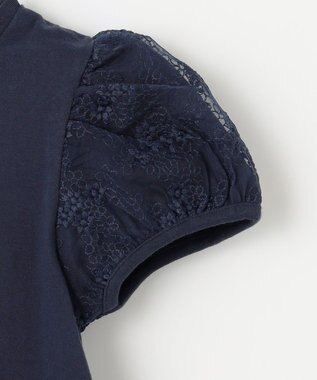 ANY KIDS 袖 チュール Ｔシャツ ネイビー