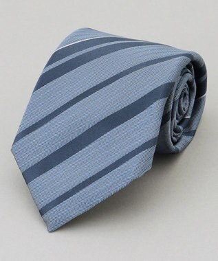 GOTAIRIKU  GOTAIRIKU別注【日本製】シルク ネクタイ_レジメンタル柄 サックスブルー×ブルー