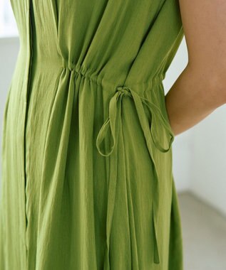 YECCA VECCA ドライタッチシアードロストワンピース Lime Green