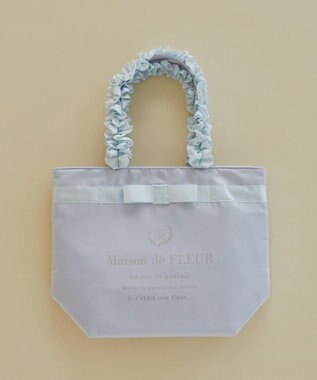 Maison de FLEUR ブランドロゴフリルハンドルトートMバッグ Light Blue