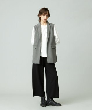 J.PRESS YORK STREET 【WOMEN】ANTI PILLING WOOL ニットワイドパンツ ブラック系