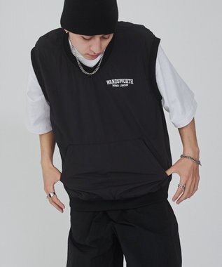 WEGO ナイロンVネックベスト ブラック