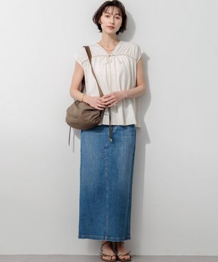 23区 【SLOW/一部店舗限定】シャーリングデザイン 2WAY カットソー アイボリー