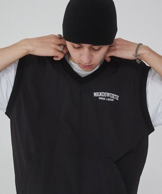WEGO ナイロンVネックベスト ブラック