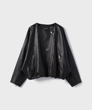 GRACE CONTINENTAL フェイクレザーライダース ブラック