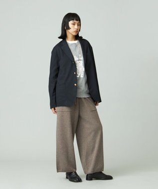 J.PRESS YORK STREET 【WOMEN】ANTI PILLING WOOL ニットワイドパンツ ブラウン系