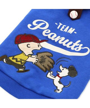 PET PARADISE スヌーピー 野球パーカー 《 ビンテージ 柄》 ブルー 中型犬 大型犬 ブルー